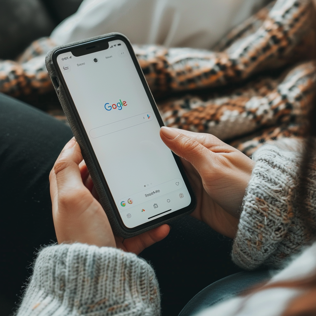 A phone with a search bar, showing how to find the best personal injury lawyer