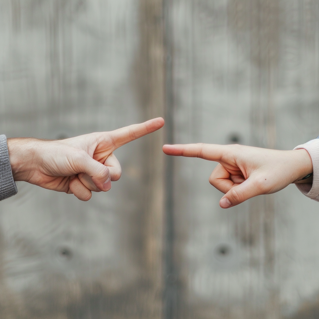 Two people pointing fingers at each other to illustrate how comparative fault works in personal injury cases