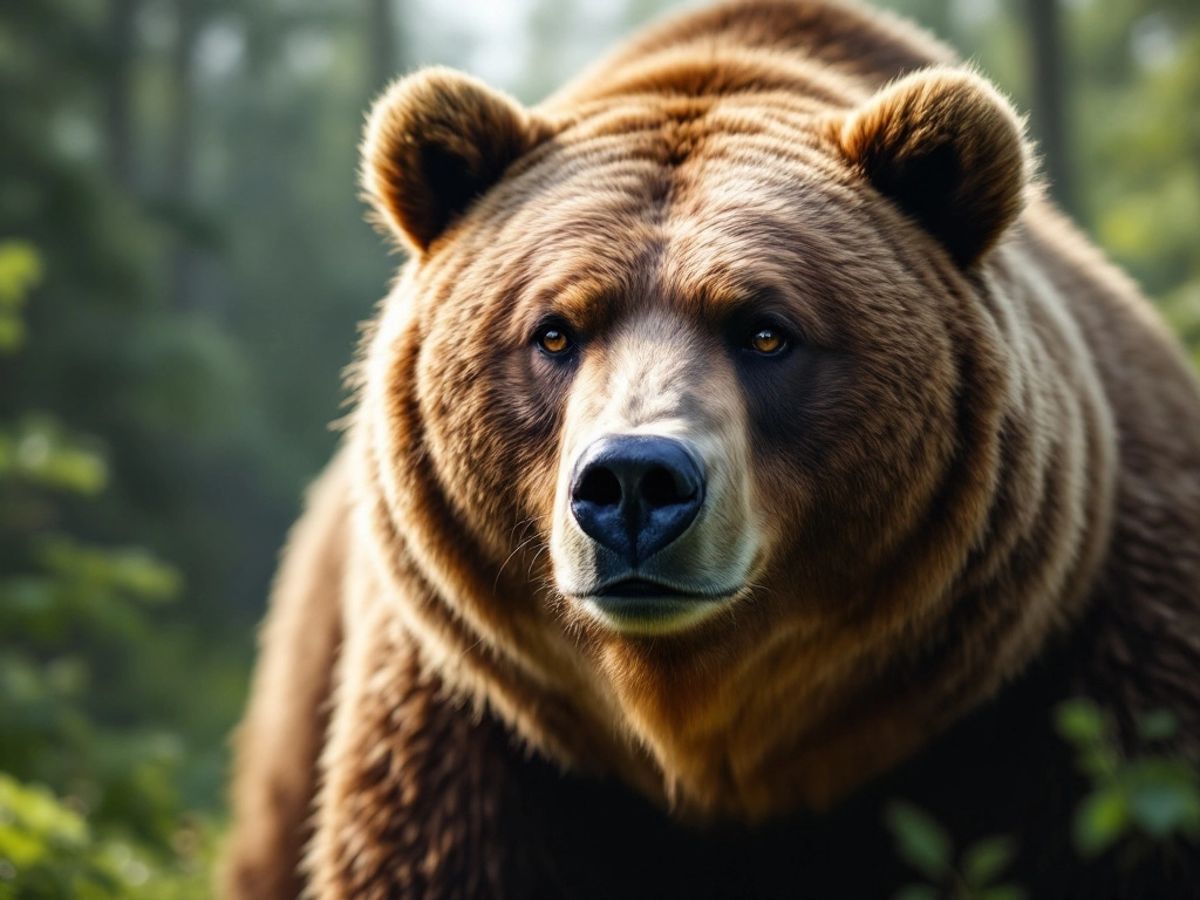 Grizzly 399, a majestic bear in a forest.